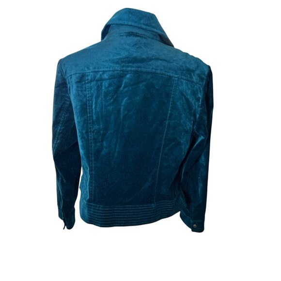 Chicos Women’s Velvet Moto Jacket Full Zip Size Large (2) Dark Boho Edgy - Picture 3 of 9